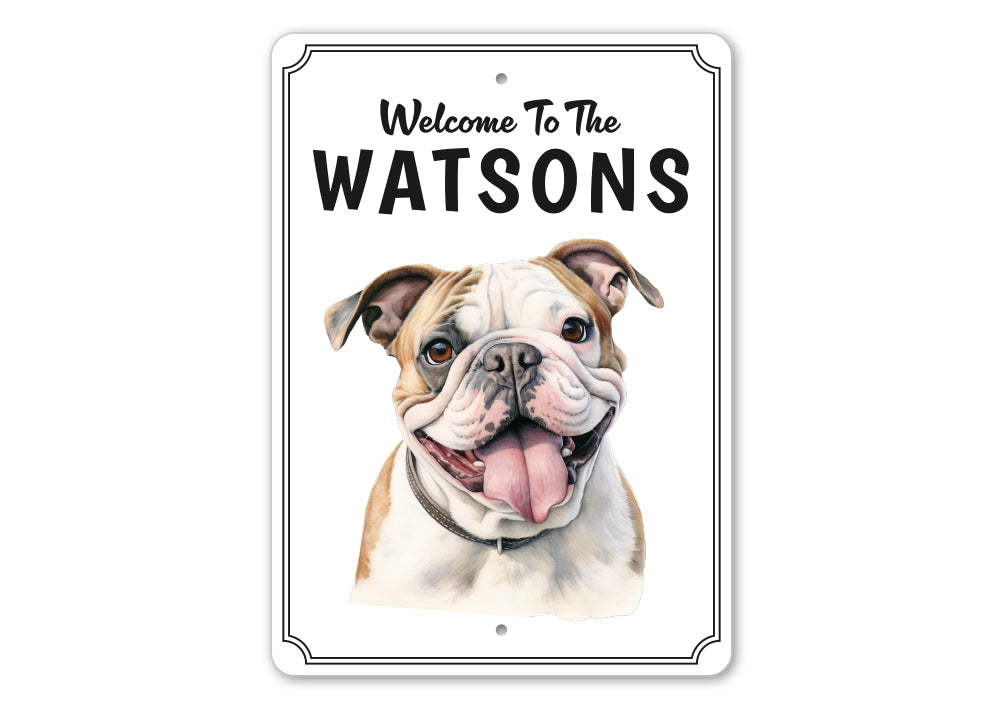Bulldog Welcome To Personalized Sign