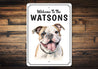 Bulldog Welcome To Personalized Sign