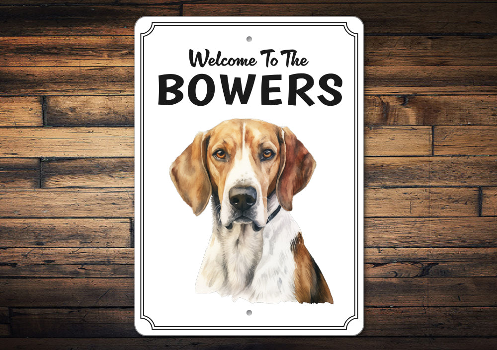 English Foxhound Welcome To Personalized Sign
