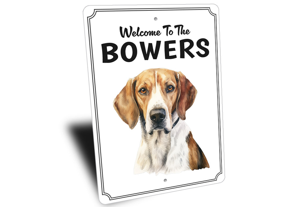 English Foxhound Welcome To Personalized Sign