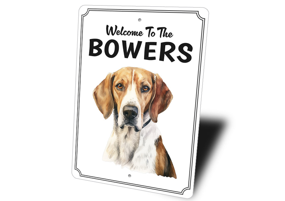 English Foxhound Welcome To Personalized Sign