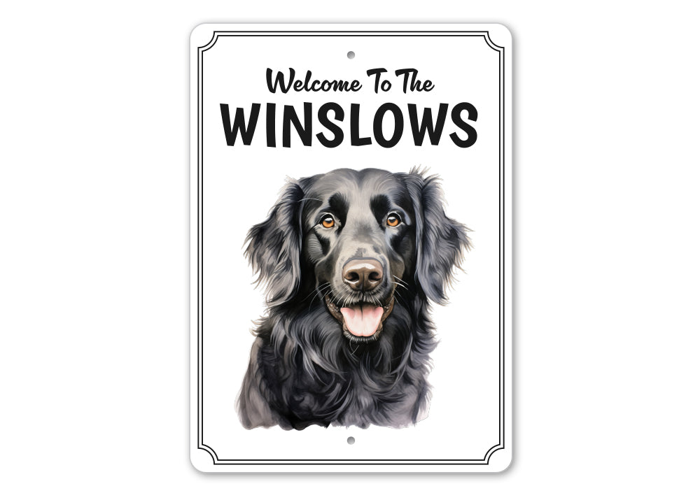 Flat Coated Retriever Welcome To Personalized Sign