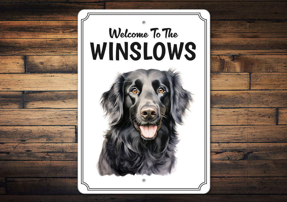 Flat Coated Retriever Welcome To Personalized Sign