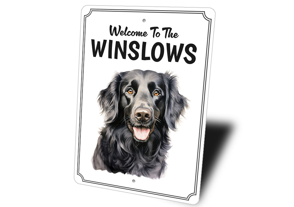 Flat Coated Retriever Welcome To Personalized Sign