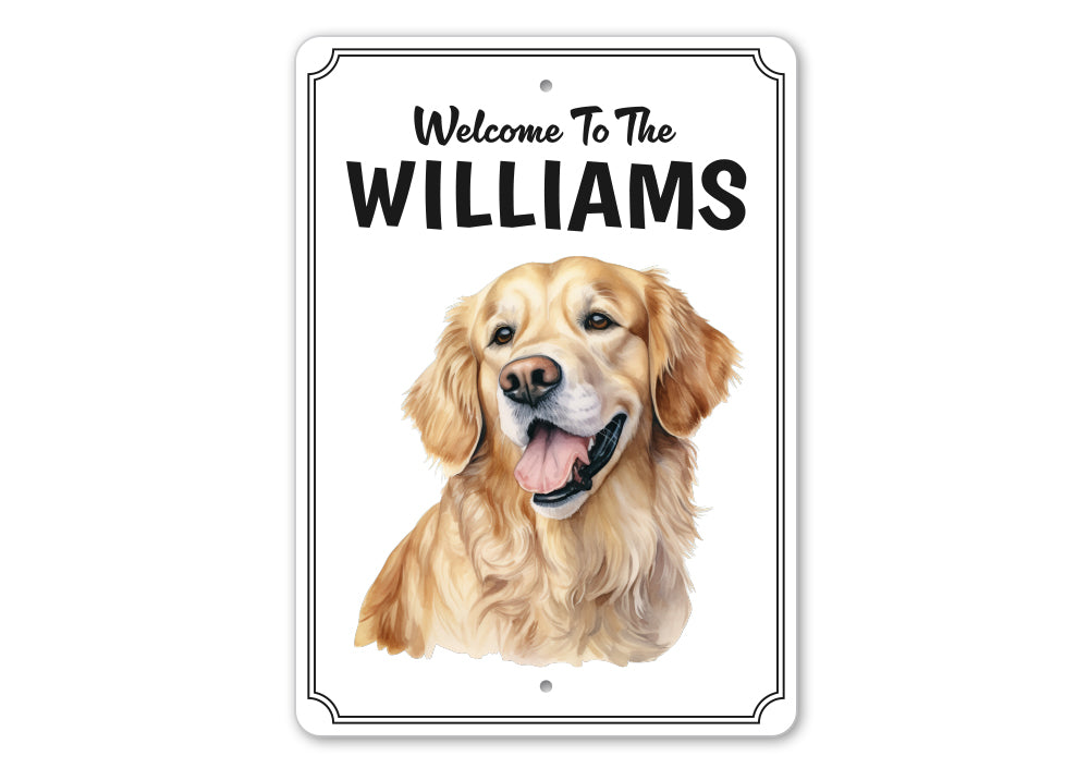 Golden Retriever Welcome To Personalized Sign