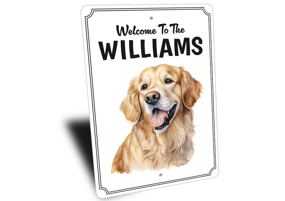 Golden Retriever Welcome To Personalized Sign