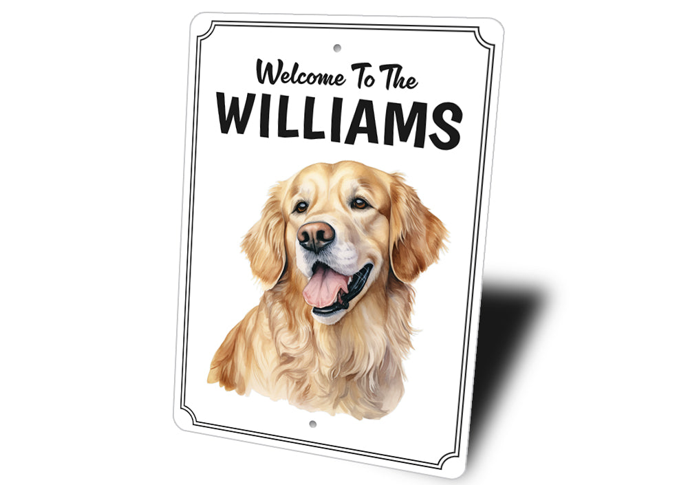Golden Retriever Welcome To Personalized Sign