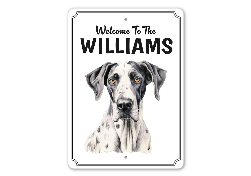 Great Dane Welcome To Personalized Sign