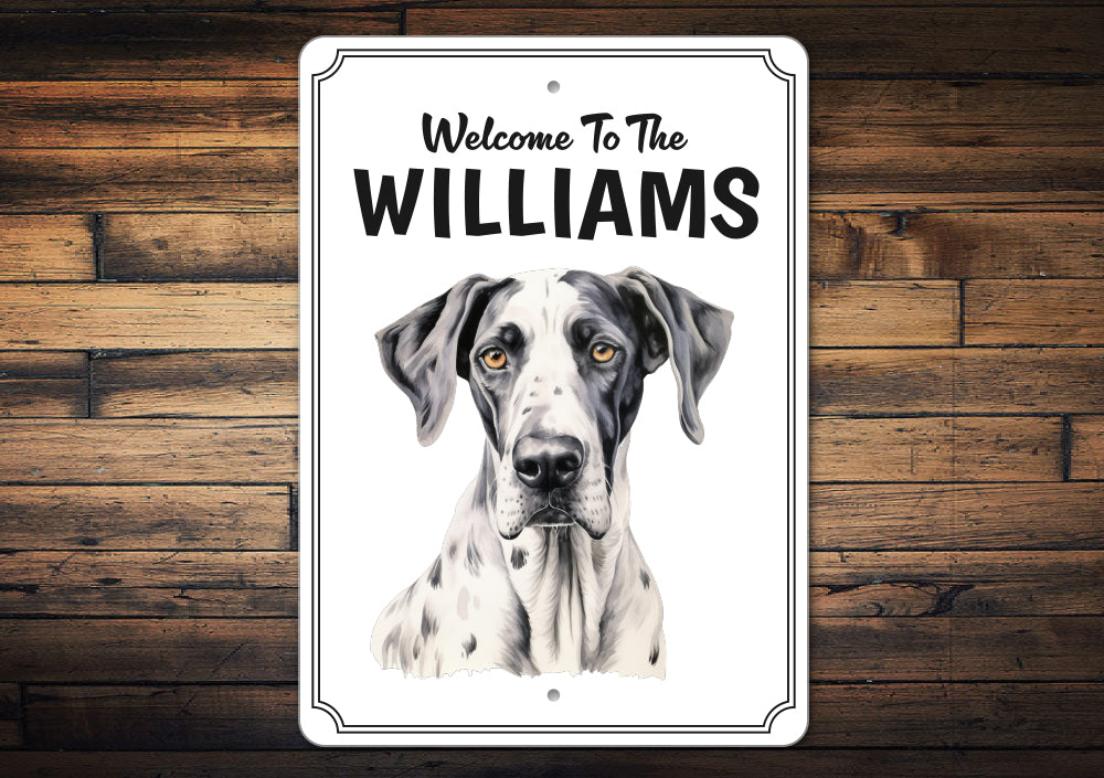 Great Dane Welcome To Personalized Sign