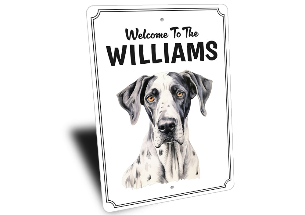 Great Dane Welcome To Personalized Sign