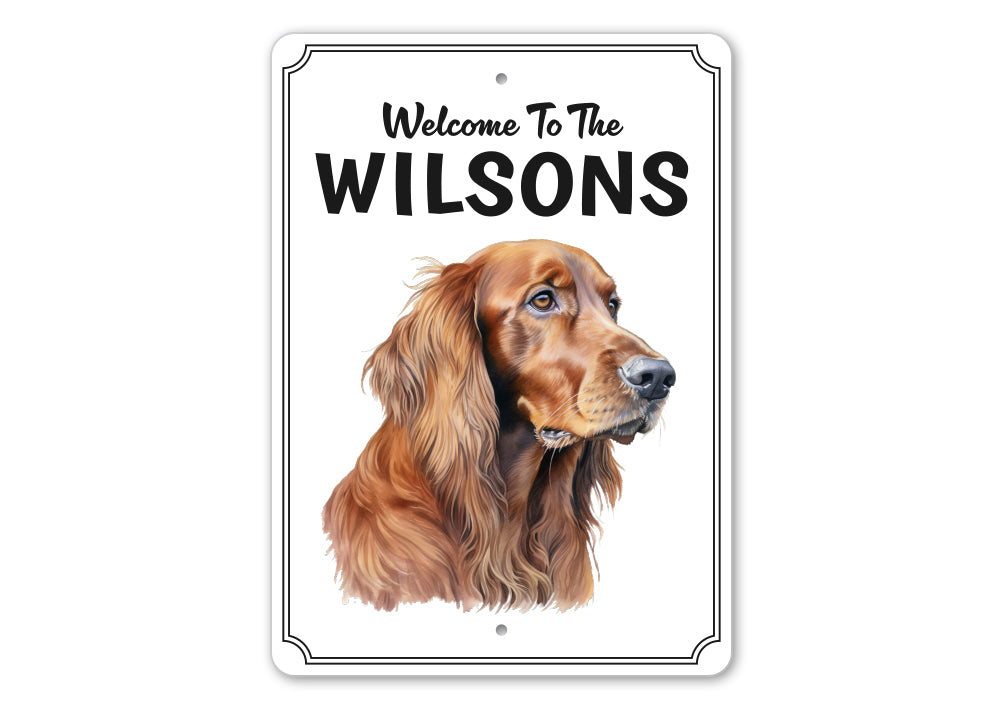Irish Setter Welcome To Personalized Sign