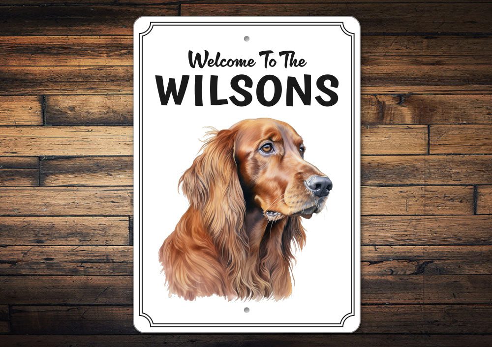 Irish Setter Welcome To Personalized Sign