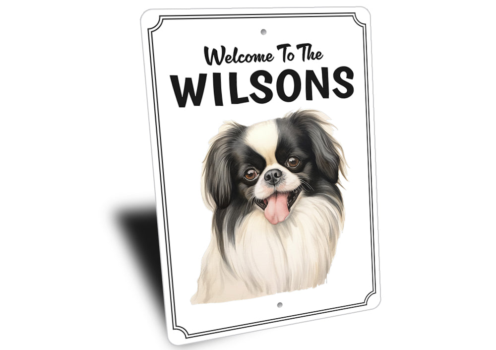 Japanese Chin Welcome To Personalized Sign