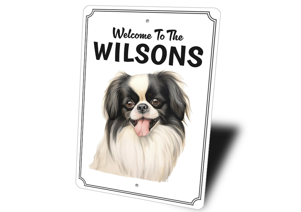 Japanese Chin Welcome To Personalized Sign