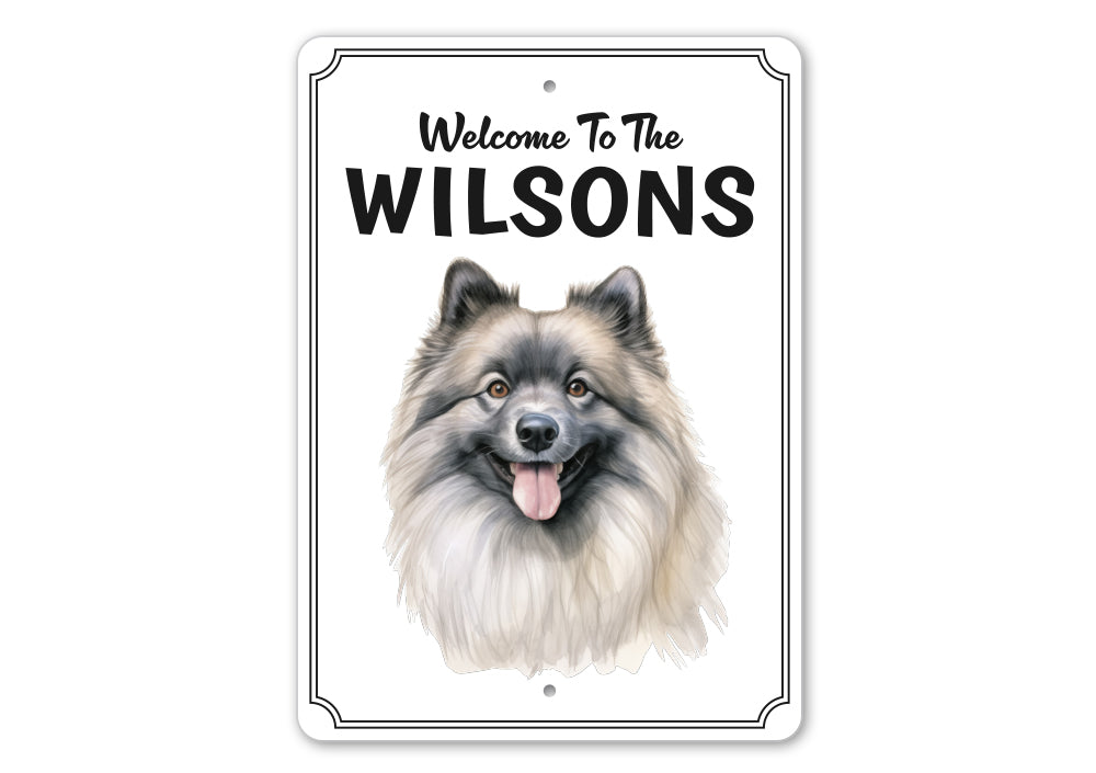 Keeshond Welcome To Personalized Sign