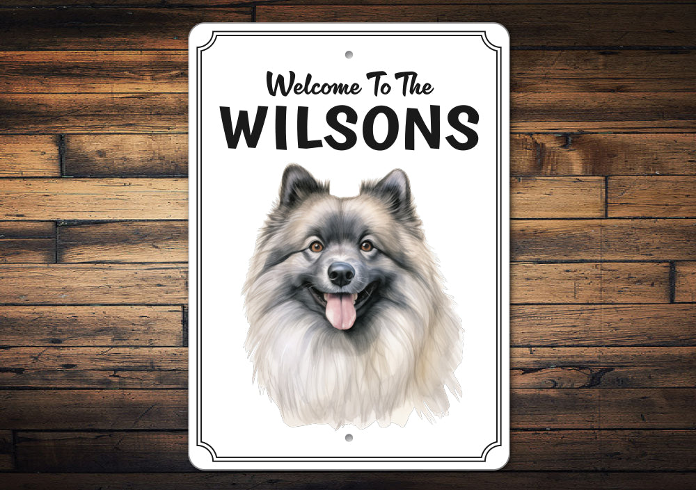 Keeshond Welcome To Personalized Sign