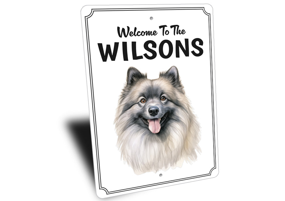 Keeshond Welcome To Personalized Sign