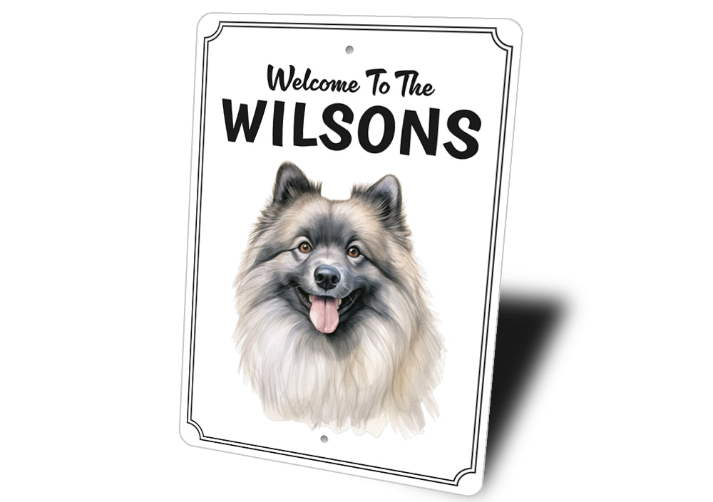 Keeshond Welcome To Personalized Sign