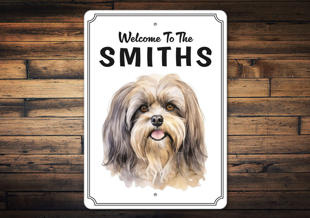 Lhasa Apso Welcome To Personalized Sign