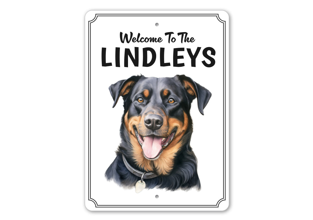 Rottweiler Welcome To Personalized Sign
