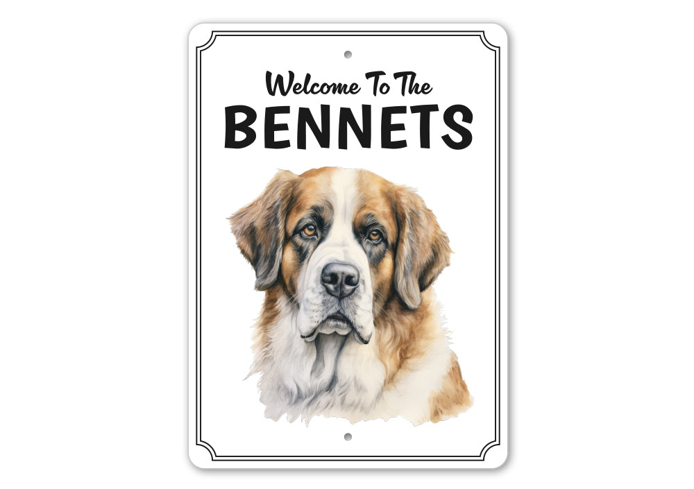 Saint Bernard Welcome To Personalized Sign