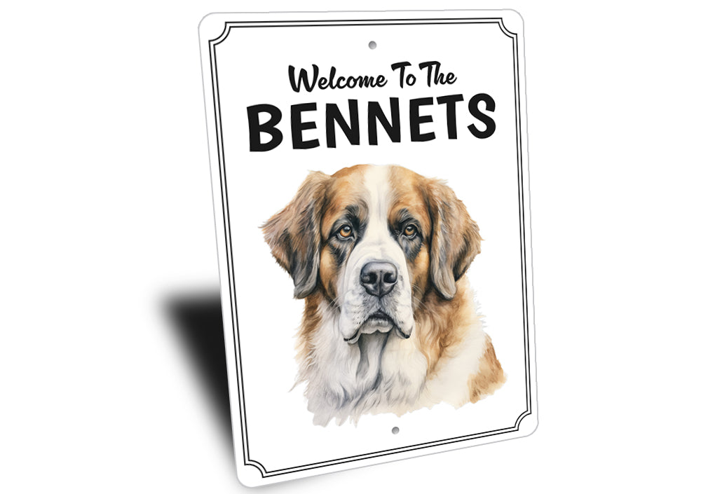 Saint Bernard Welcome To Personalized Sign