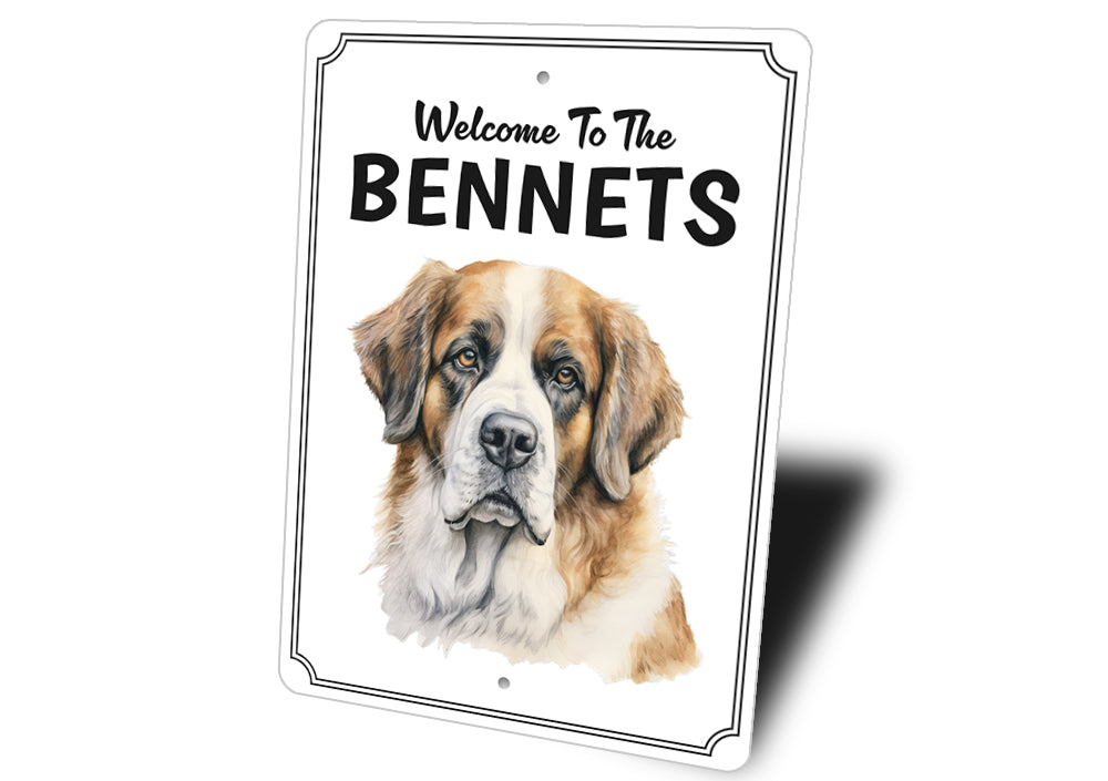 Saint Bernard Welcome To Personalized Sign