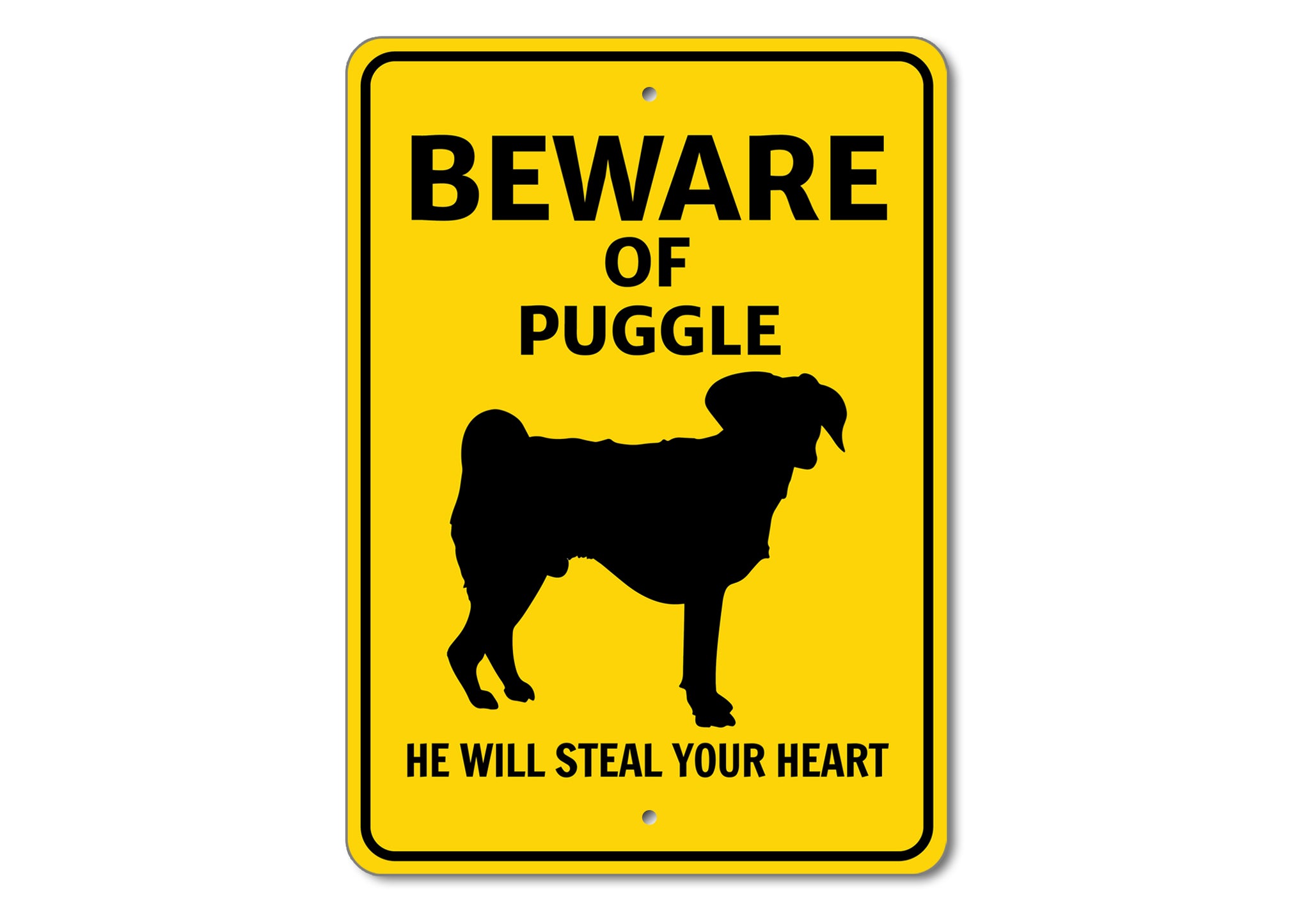Beware He Will Steal Your Heart K9 Sign - Dog Names Starting with "P and R"