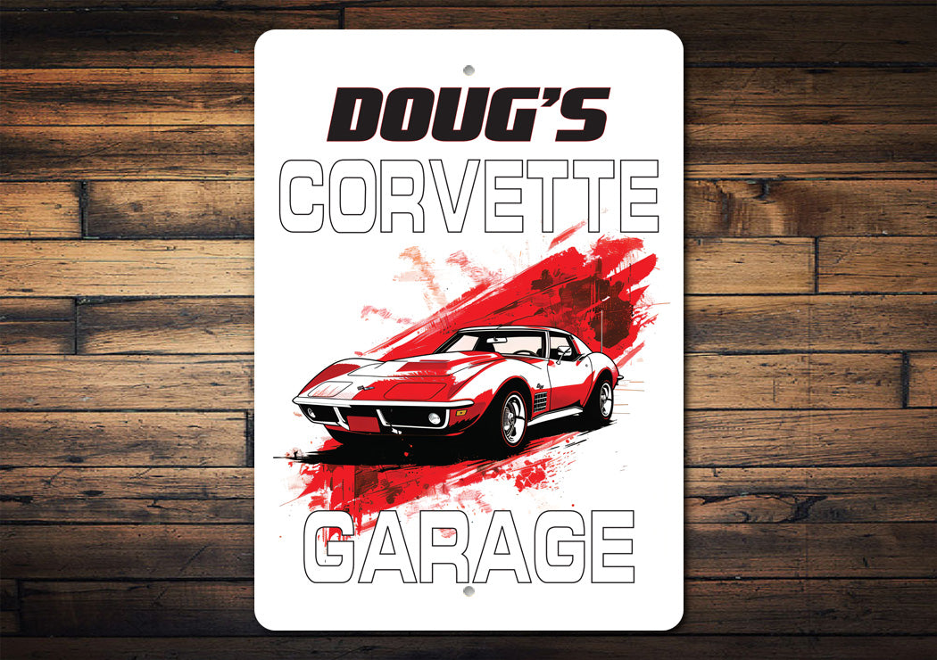 Corvette Garage Classic Sports Car Sign