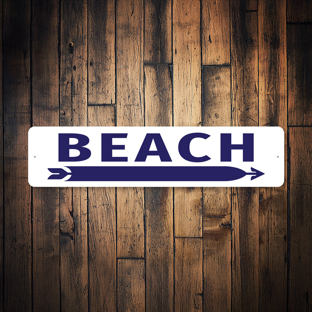 Beach Arrow Surfboard Aluminum Directional Sign