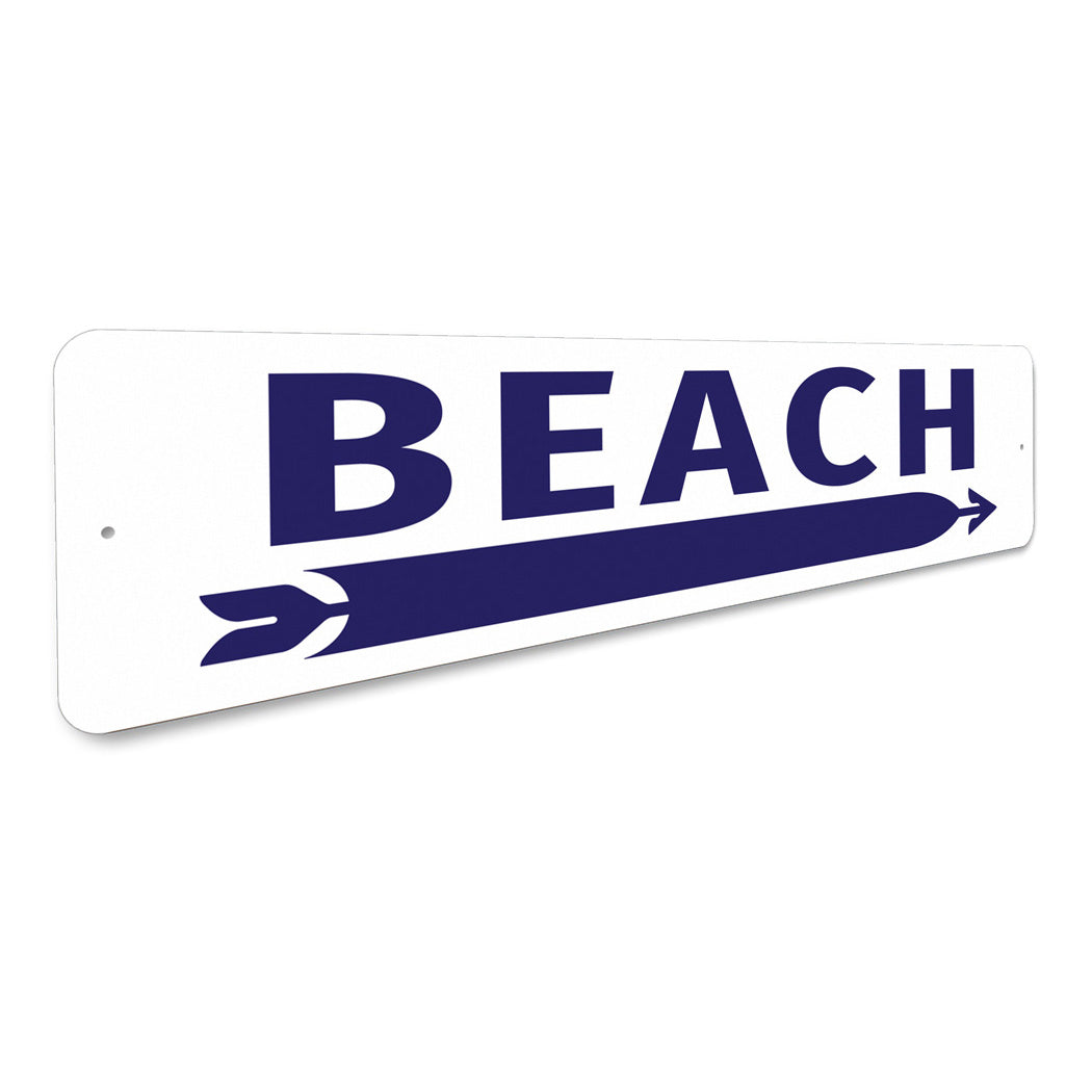 Beach Arrow Surfboard Aluminum Directional Sign