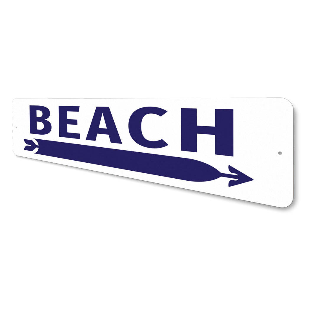 Beach Arrow Surfboard Aluminum Directional Sign