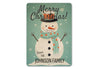 Rustic Merry Christmas Snowman Family Decor Sign
