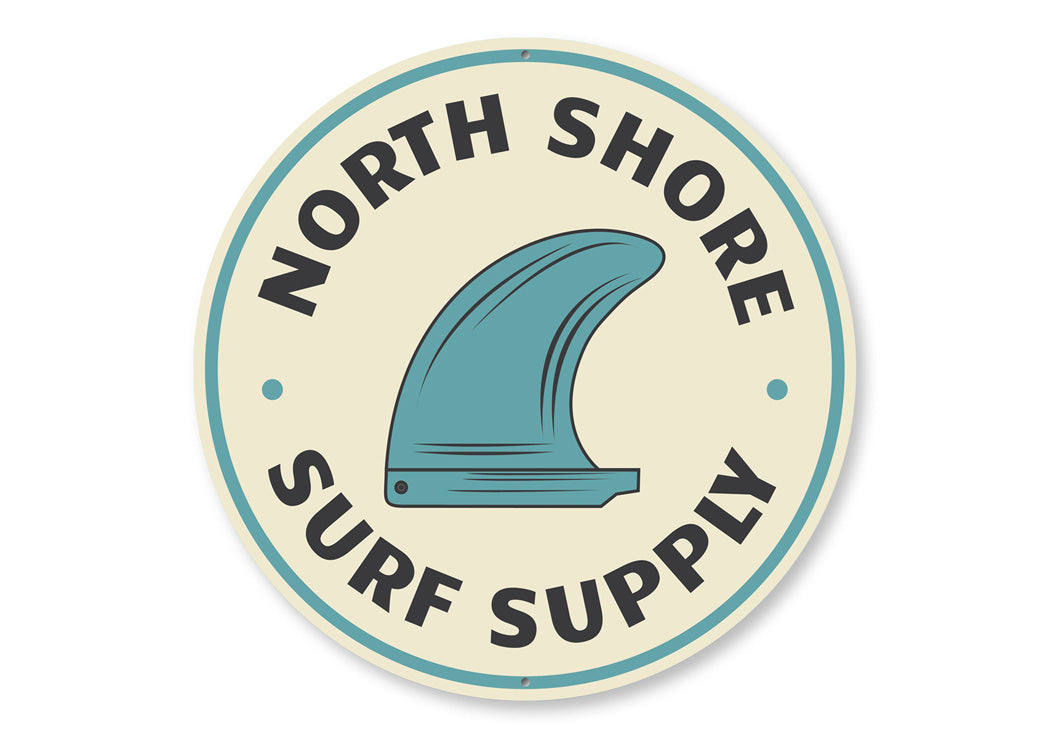 North Shore Surf Supply Circular Decor Sign