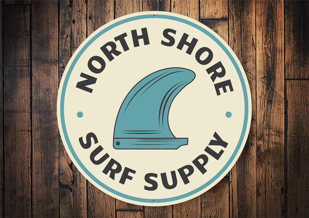 North Shore Surf Supply Circular Decor Sign