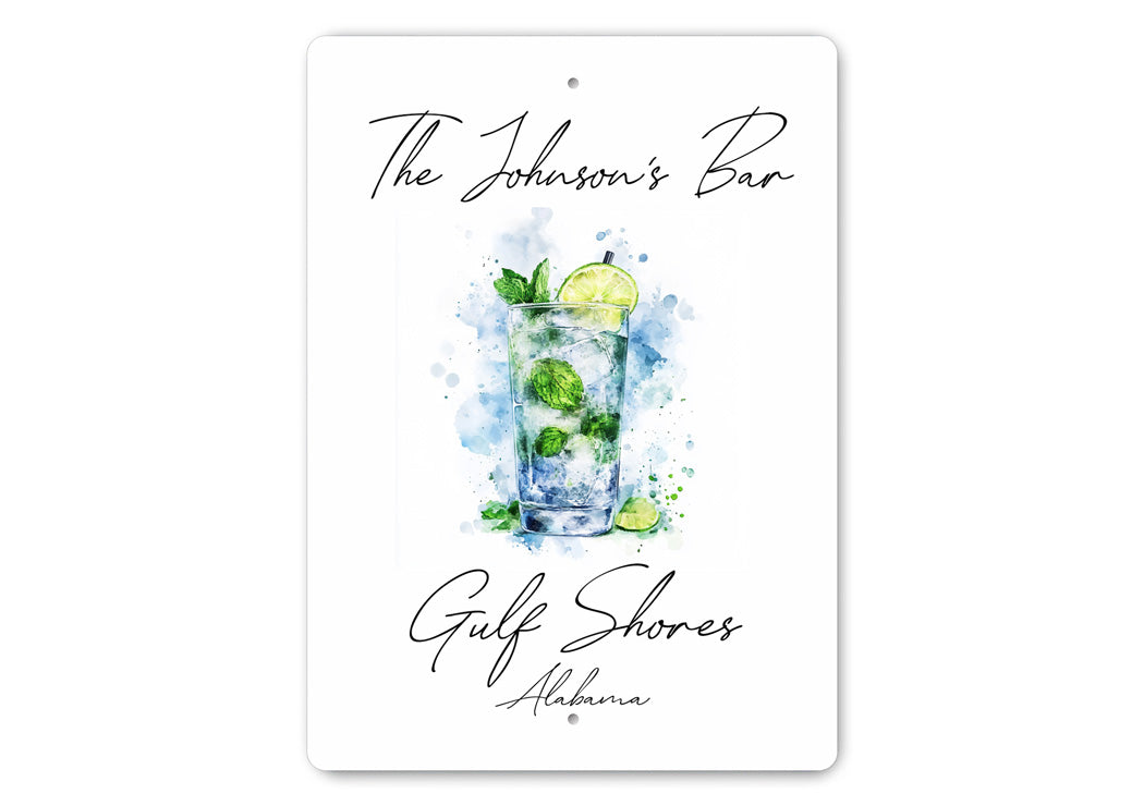Custom Mojito Bar Personalized Decor Sign