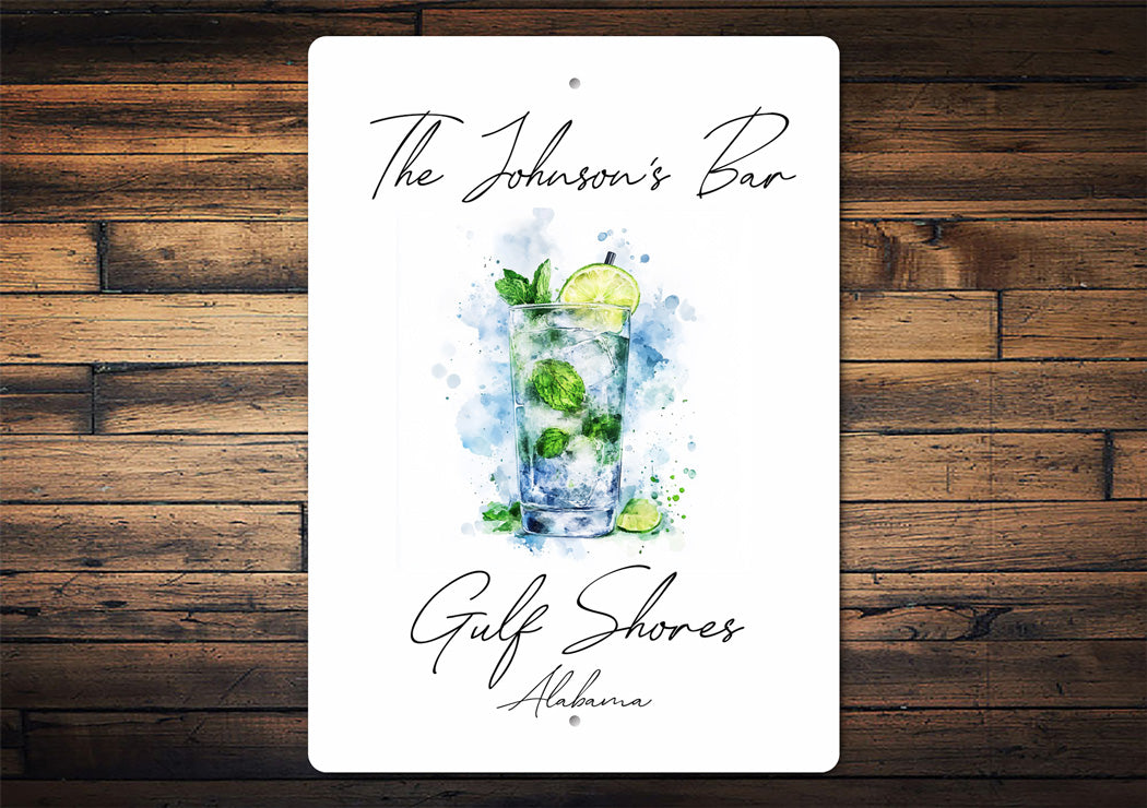 Custom Mojito Bar Personalized Decor Sign