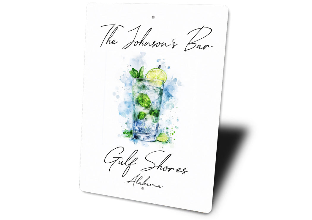 Custom Mojito Bar Personalized Decor Sign