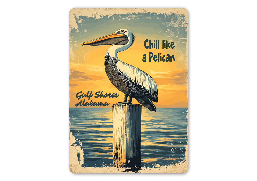 Chill Like A Pelican Gulf Shores Alabama Sign