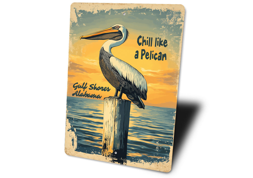 Chill Like A Pelican Gulf Shores Alabama Sign