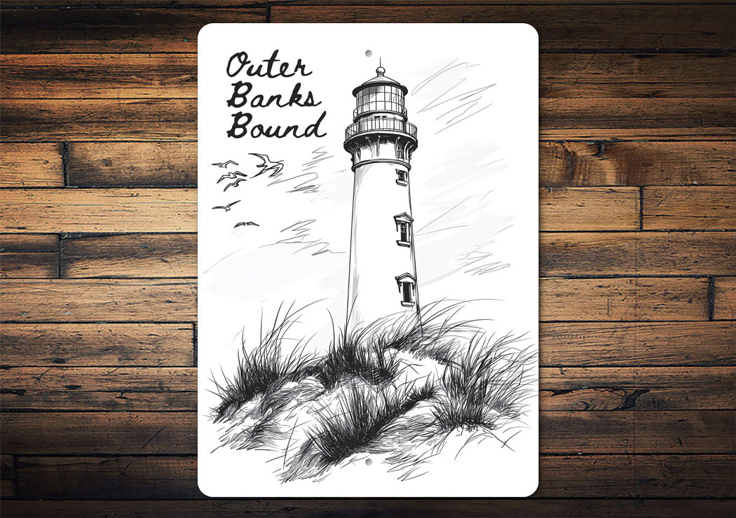 Outer Banks Bound North Carolina Lighthouse Sign