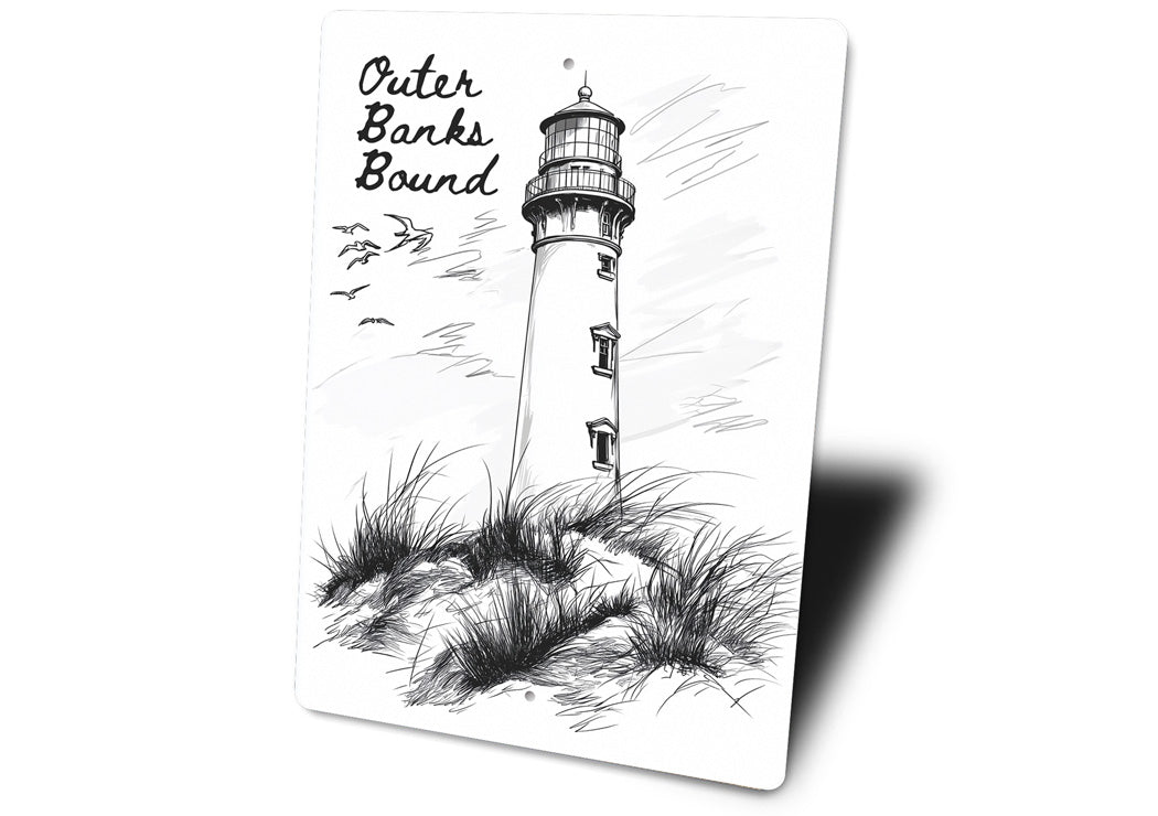 Outer Banks Bound North Carolina Lighthouse Sign