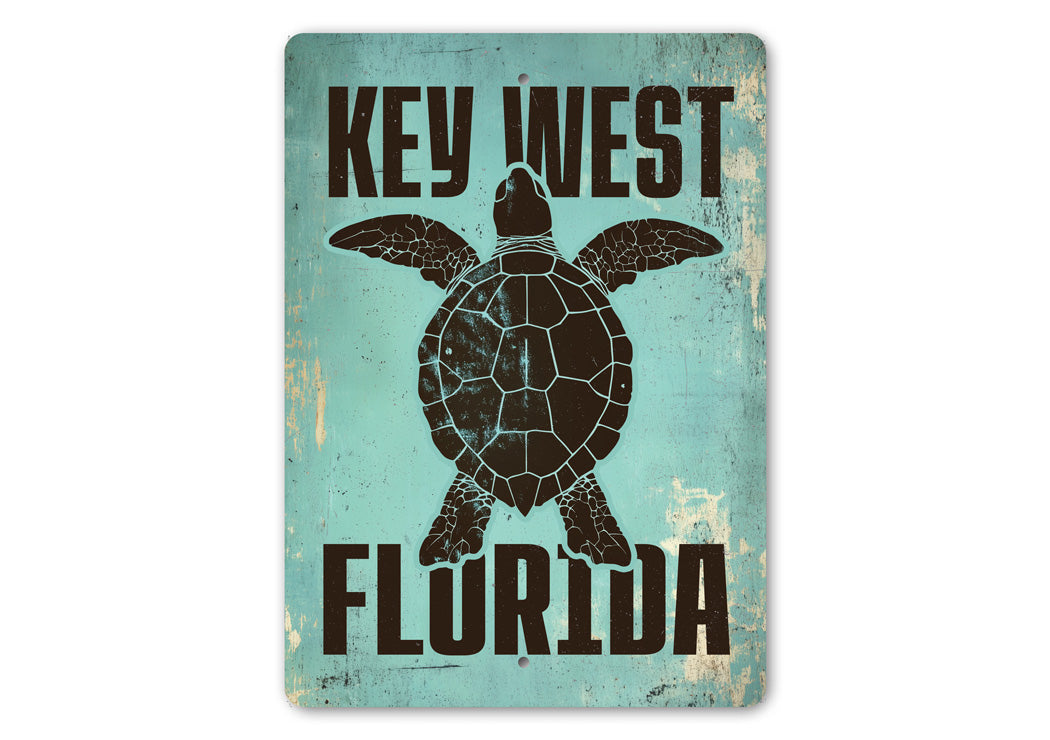 Key West Sea Turtle Rustic Sign