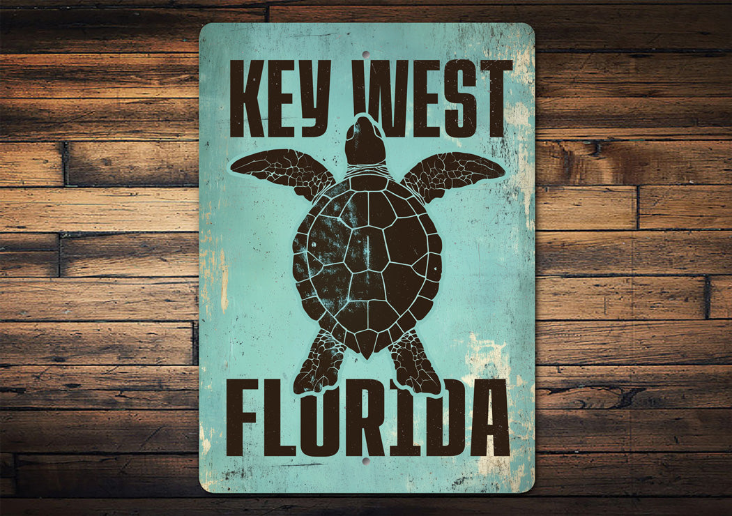 Key West Sea Turtle Rustic Sign
