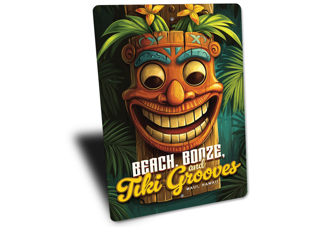 Tiki Grooves Maui Hawaii Novelty Sign