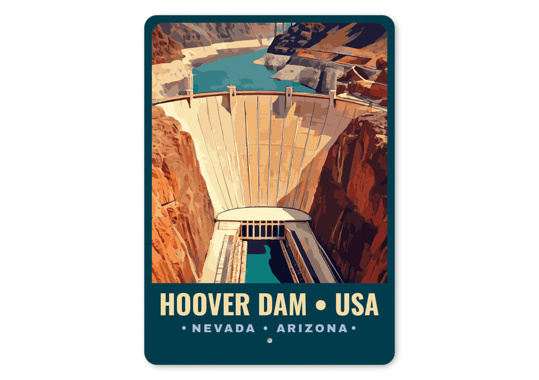 Hoover Dam Nevada Arizona Sign