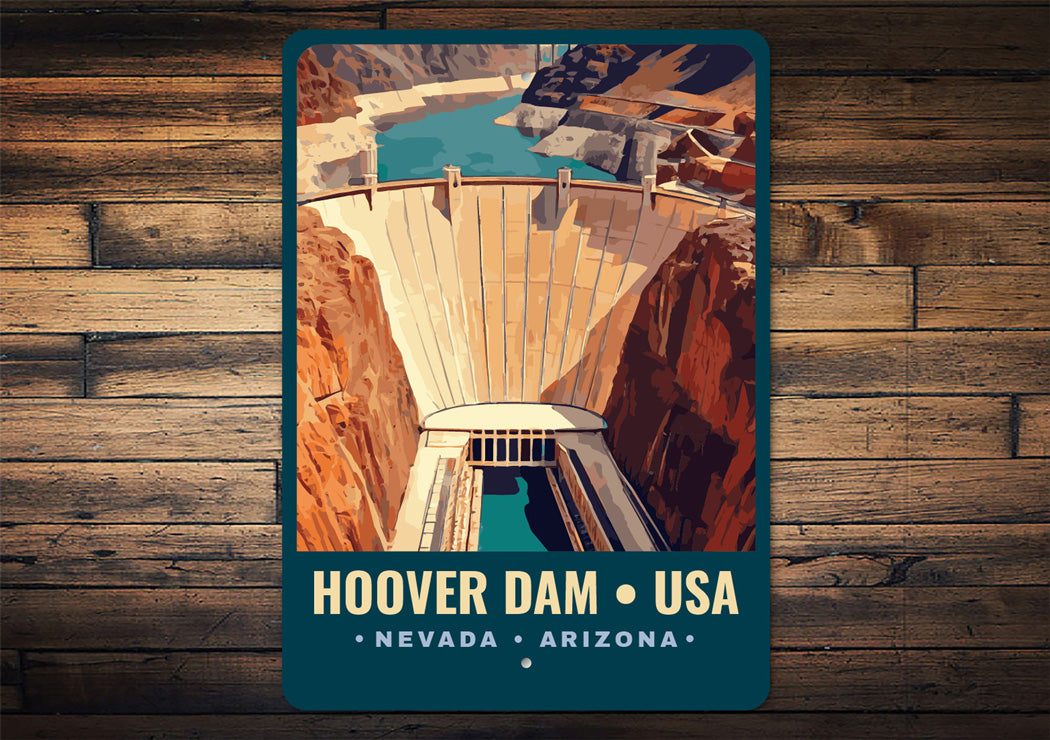 Hoover Dam Nevada Arizona Sign