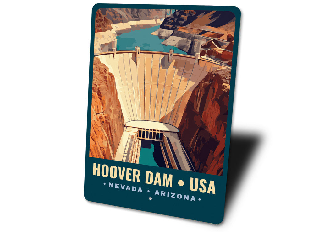 Hoover Dam Nevada Arizona Sign