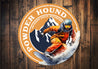 Powder Hound Jackson Hole Wyoming Round Sign