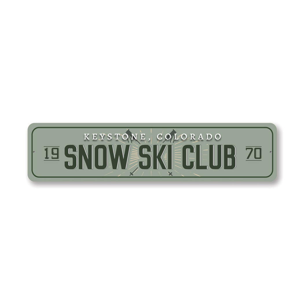 Keystone Colorado Snow Ski Club Sign